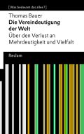 Die Vereindeutigung der Welt Cover